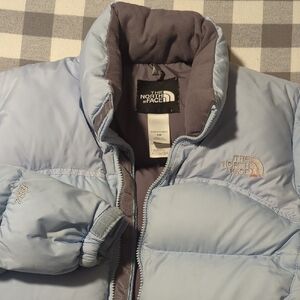 The North Face Sky Blue Nuptse 700 Down Puffer Woman's Jacket